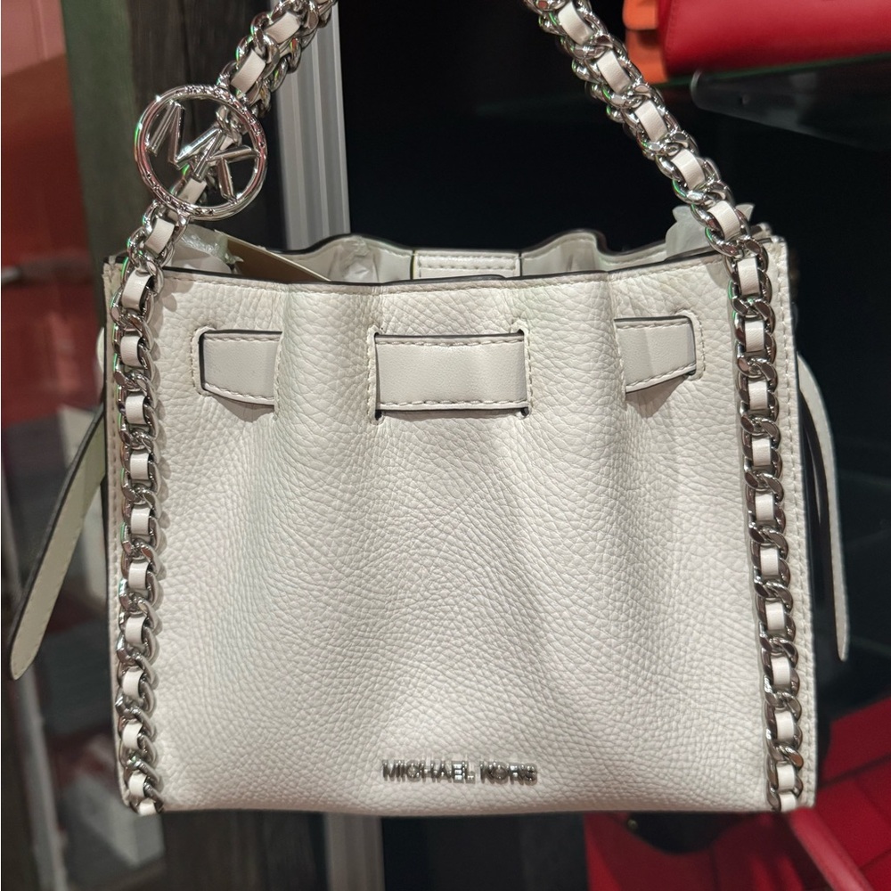 Michael Kors White Chain Shoulder Bag